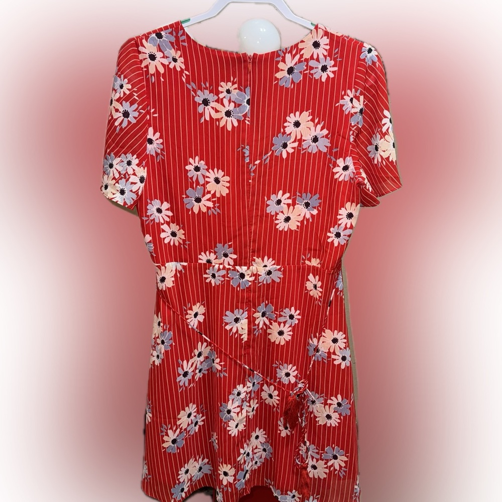 Madewell Red Floral Striped Blouse‎